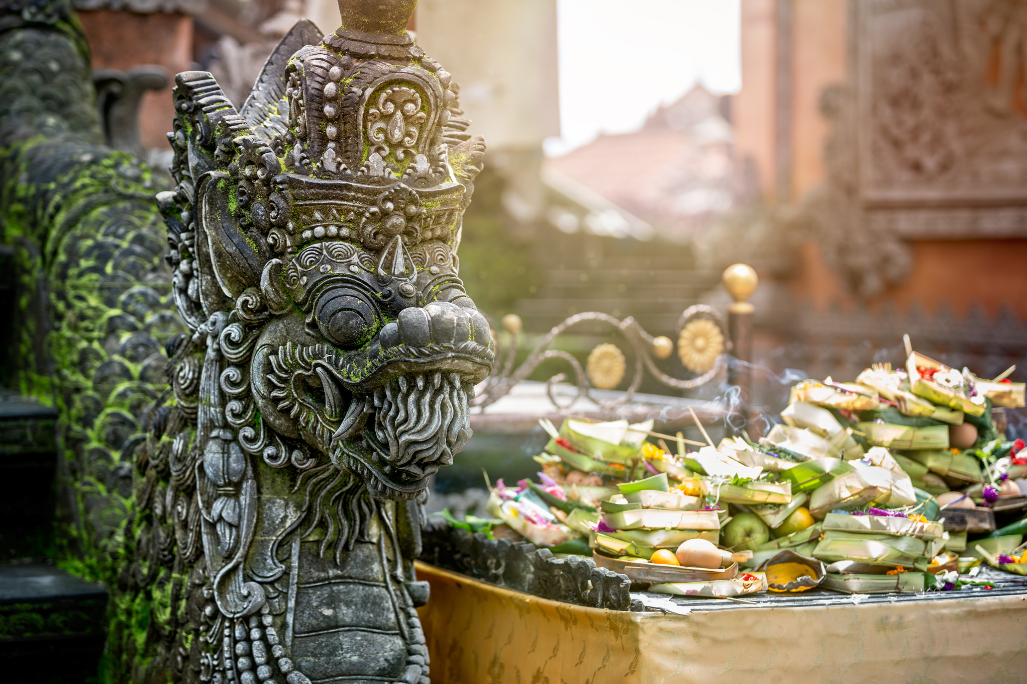 Temple offerings to Hindu God, Bali, Indonesia